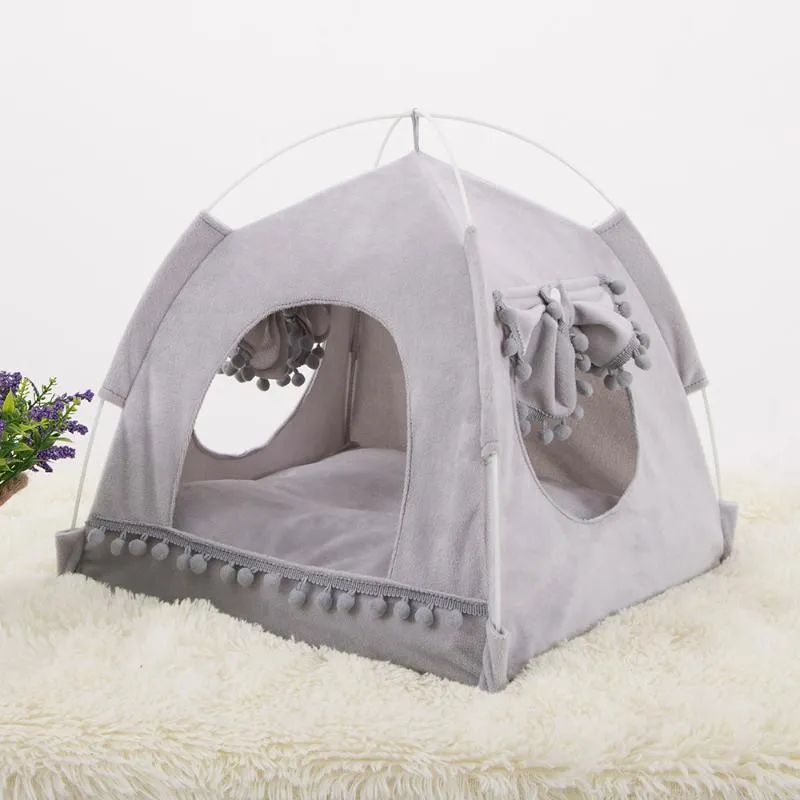 Morbido Nido Canile Letto Cave House Sacco a Pelo Tappetino Pad Tenda Animali Domestici Inverno Caldo Letti Accoglienti S-XL 2 Colori Cuccia per Cani Cani