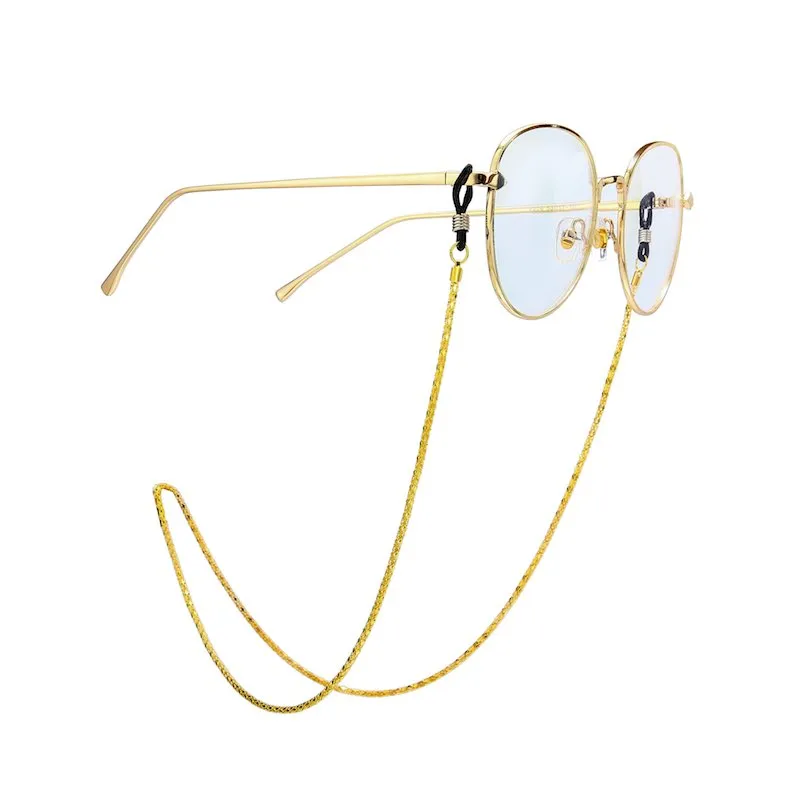 2020 nouvelles lunettes conception de bijoux luxueux hommes femmes lunettes de soleil chaînes creux rond chaîne en métal avec 3 couleurs en gros