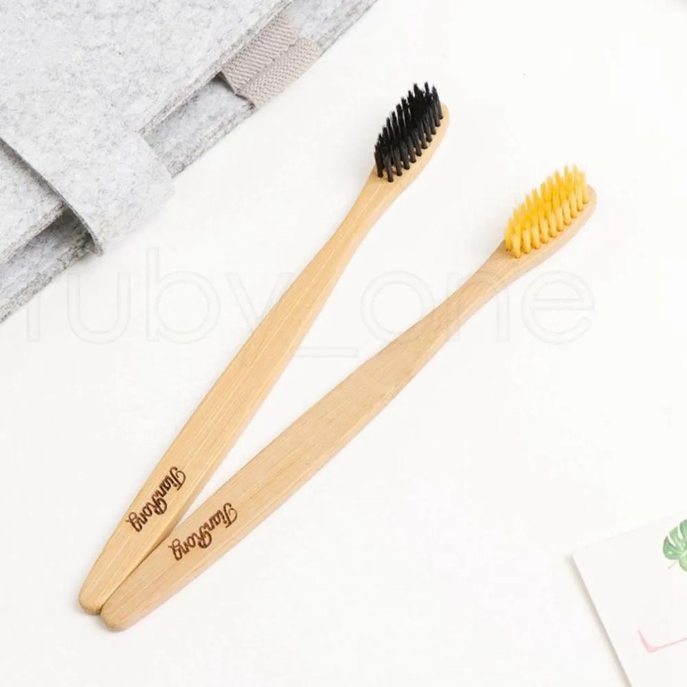 DHL Natural Bambu Toothbrush Madeira Brosse à Dents Bambu Suave Cerdas Eco Bambu Fibra De Madeira Punho Toothbrush Ferramentas para Adultos