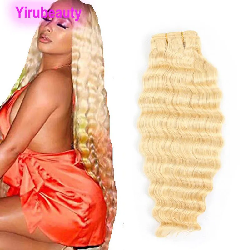 Blonde malaisienne un paquet 10-28 pouces vague profonde crépus bouclés 1 pièce/lot Extensions de cheveux vierges 613 #