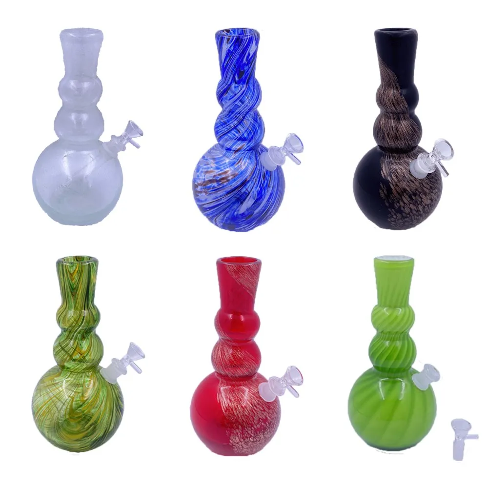 Soft Glass Water Pipes Recycler Smoking Hookahs for Dry Herb Tobacco