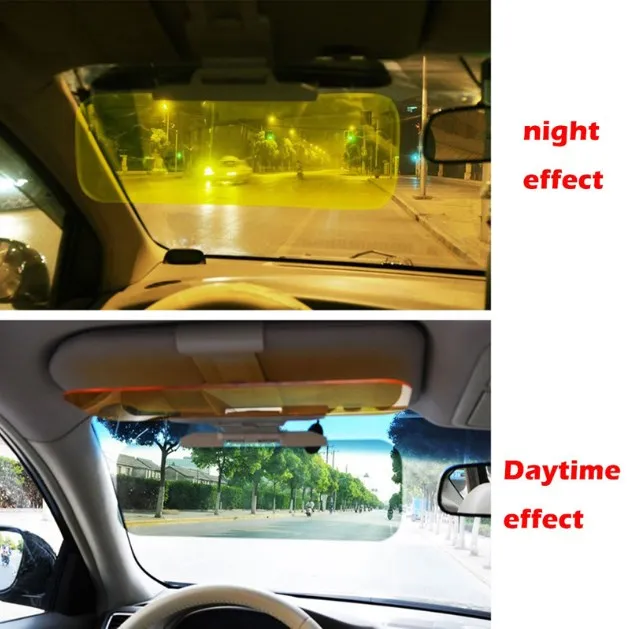 Bil solskydd Dag och natt Sun Visor Anti-Dazzle Clip-On Driving Vehicle Shield För tydlig utsikt