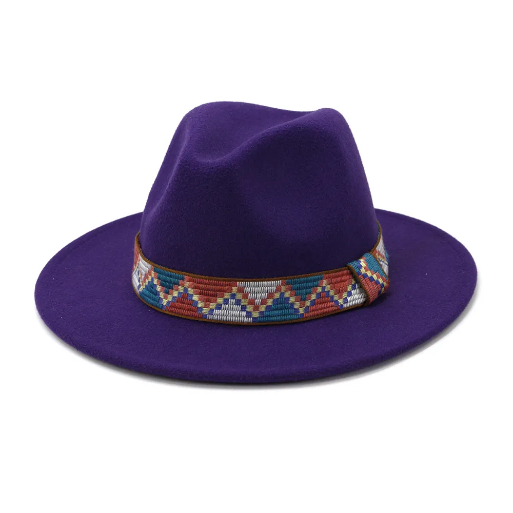 Largura limão verde abrangente borda fedoras homens lã Felta chapéus cáqui jazz chapéu de jazz feminino tendência sólida tendência fedora caps294r