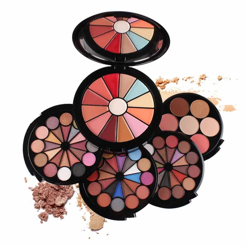 Miss Rose 5 Layer Boxed 91 Color Eye shadow Lip Gloss Bronzing Powder Makeup Powder Makeup Set With Mirror