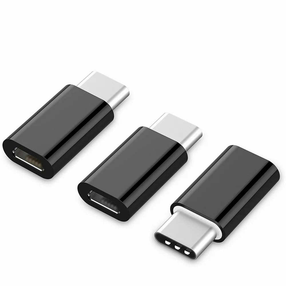 OTG Tip-C Adaptörü USB-C Mikro USB Kablosu Thunderbolt Macbook Pro Samsung S9 Için 3 Tip C Adaptörleri
