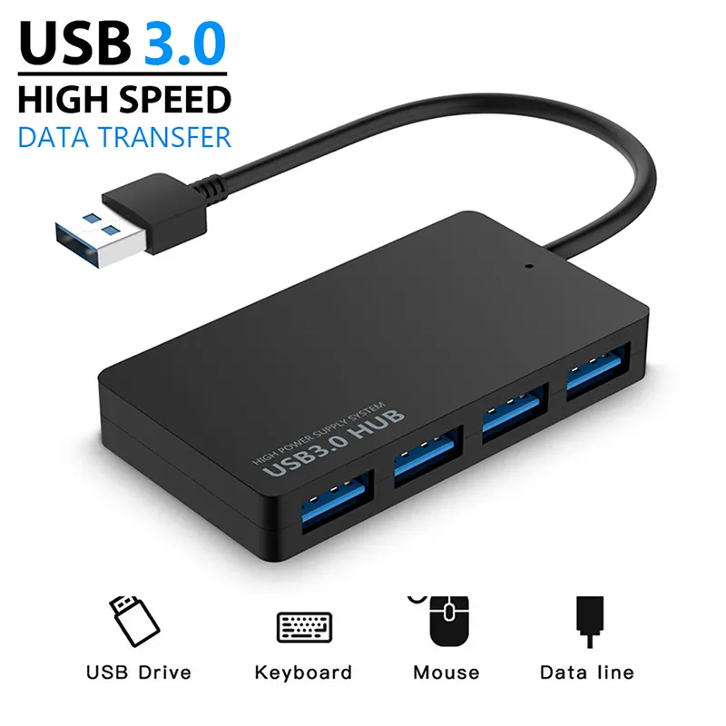 Hub USB 2.0 – 4 Ports USB – Plug and Play – Multiprise USB (Gris)