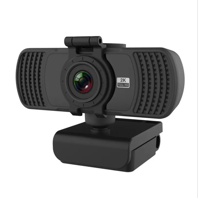 Webcam HD 2K Caméra d'ordinateur ultra-claire Caméra en direct USB sans pilote 4MP Microphone intégré 2MP avec protection de la vie privée