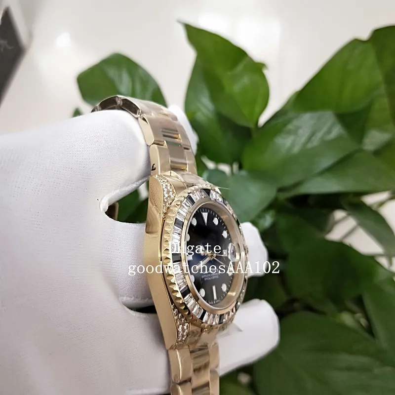 Miglior 40 mm Versione Nuovo Comparto 116759 Orologio automatico da uomo in oro rosa 18 carati con diamanti e zaffiri neri Diamante lunetta in a266g