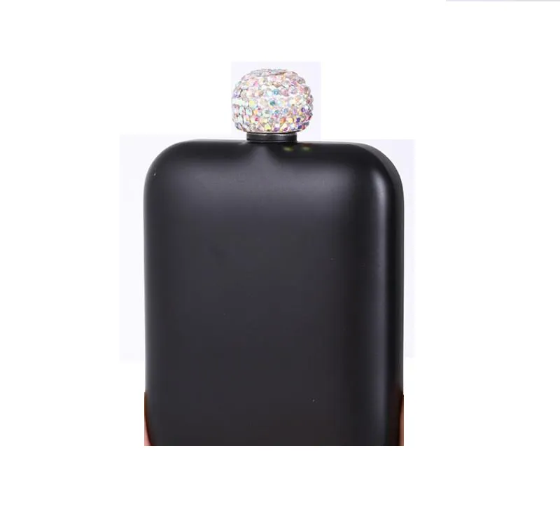 Shiny fashion hip flask Ms color Mini carry Stainless steel Screw cap Color diamond 5oz Whisky bottle
