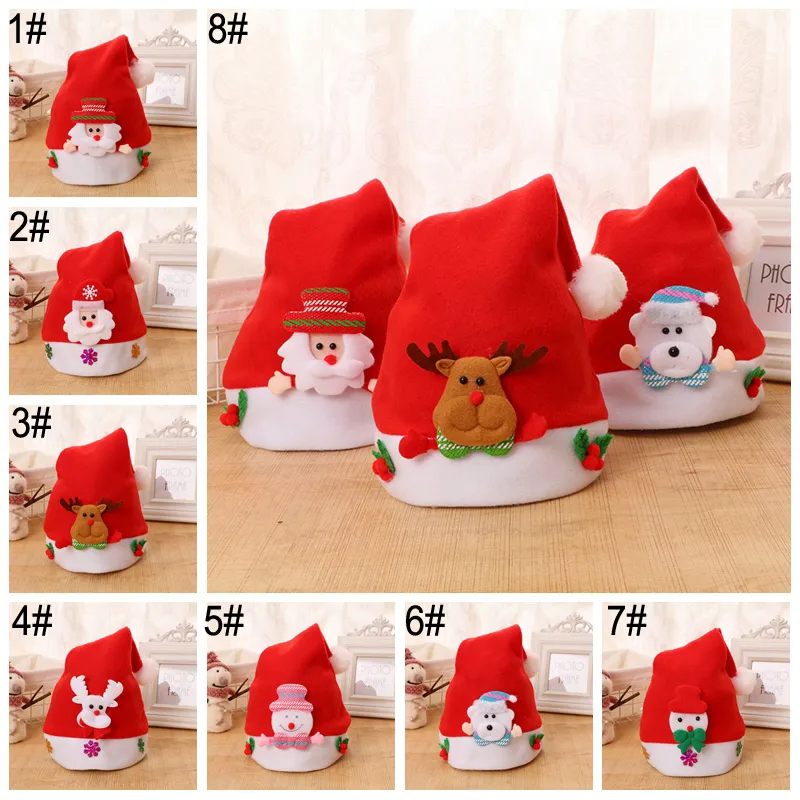 Jul Santa Claus hattar tecknad barn jul hatt röd och vit fest hattar Santa Claus kostym jul dekoration hattar bh2730 tqq