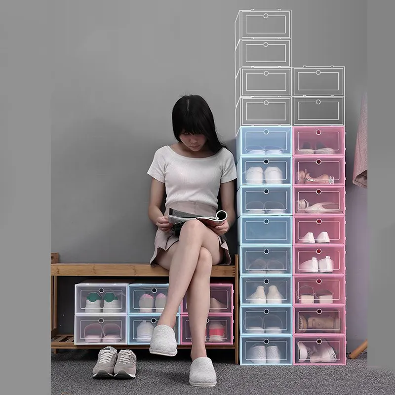 Clear Shoes Boxes Stackable Shoe Box Storage, Transparent Plastic Shoes ...