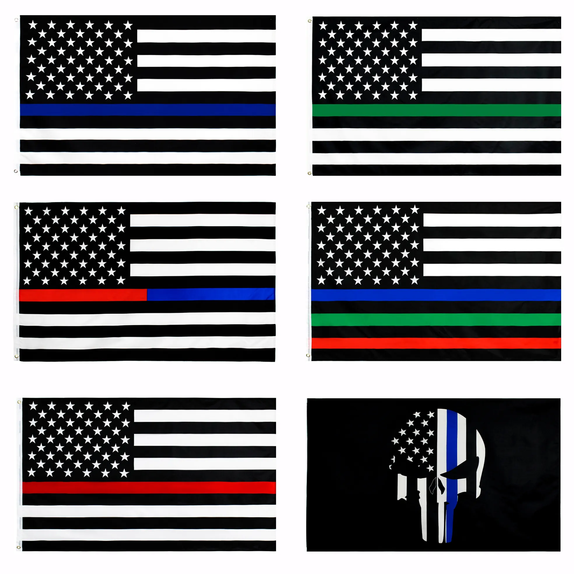 Dunne blauwe lijn vlag Directe fabriek groothandel 3x5fts 90cmx150cm Wethandhavingsofficieren VS Amerikaanse politie