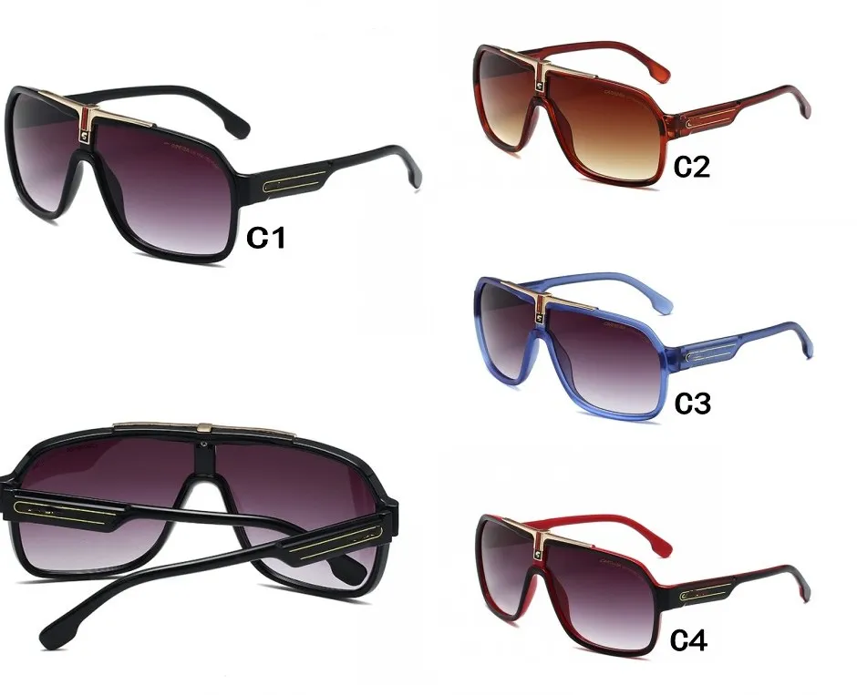 Brand Design Occhiali da sole donne uomini Specchio modo di buona qualit￠ Occhiali da sole oversize annata maschio femmina UV400 con il caso