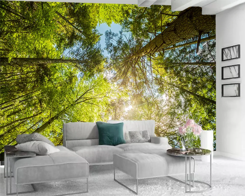 3d Wallpaper for Bedroomr 3d Modern Wallpaper Emerald Towering Tree Living Room Bedroom Background Wall 3d Mural Wallpaper