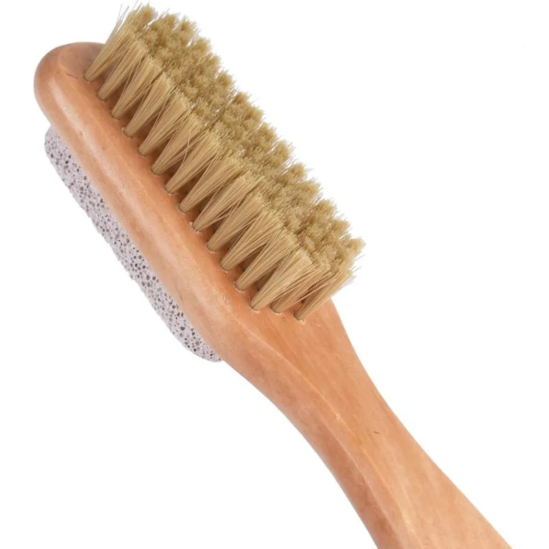 2 in 1 cleaning brushes Natural Body or Foot Exfoliating SPA Brush Double Side with Nature Pumice Stone Soft Bristle Brush LX2923