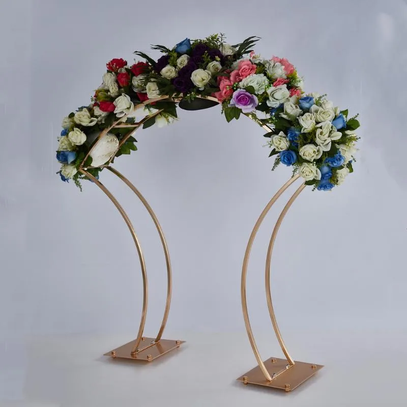 2 piezas arco de boda soporte de fondo dorado marco de metal para decoración de boda soporte de flores de 38 pulgadas de alto mesa central grande Decor1251f