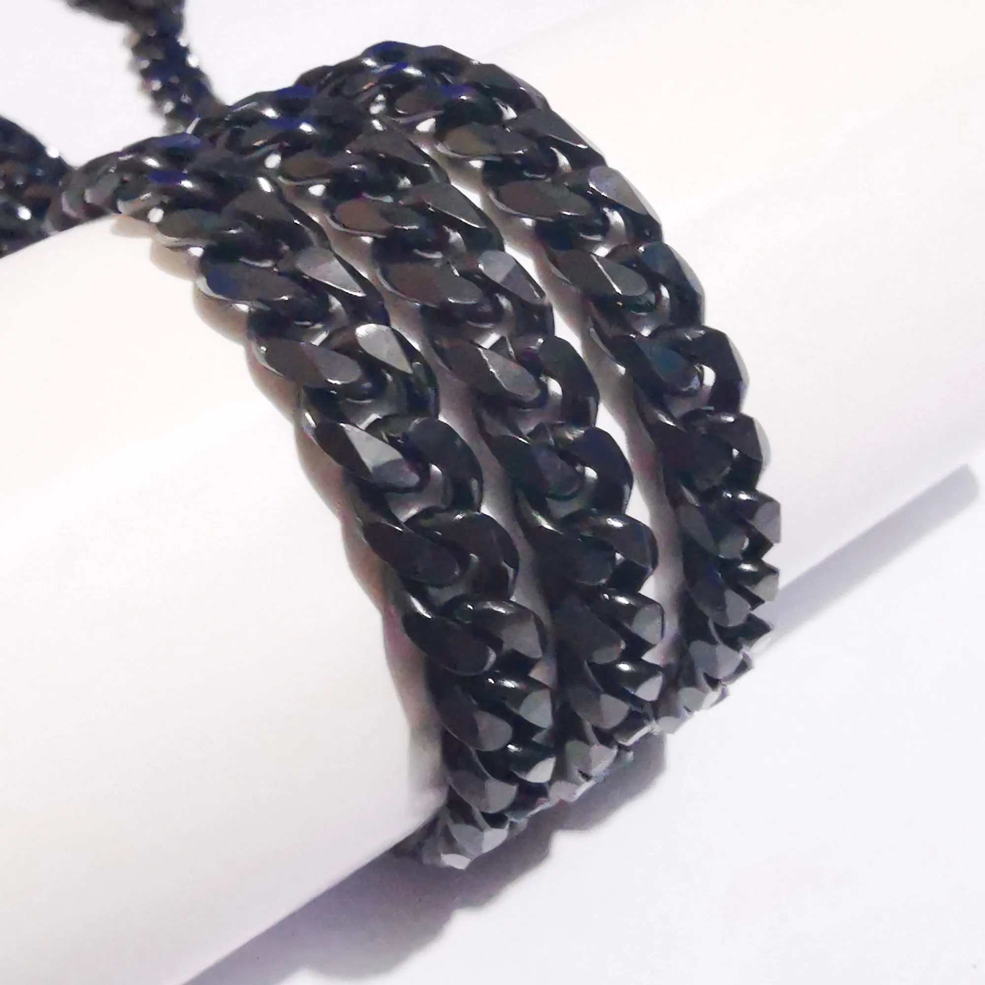 3 metros lot atacado corrente de aço inoxidável 8 milímetros preta ampla calçada Fazer a ligação jóias encontrar cadeia de marcação DIY colar bolsas acessórios