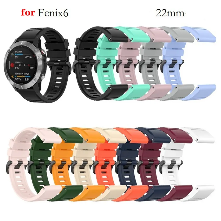 Ahorra a lo Grande en Compras al por Mayor de Garmin Fenix ​​6x Correas  Bands 20mm 26mm Quick Release Watchband Silicone Strap For Garmin Fenix  6X