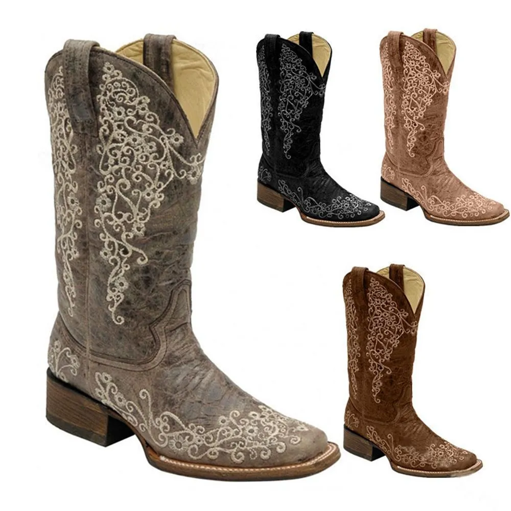 Scarpe da donna Nuovo per 2020 di alta qualità PU Sicurezza in pelle Stivali di moda Femmina Vinage Classic Western Boots Botas de Mujer QA115