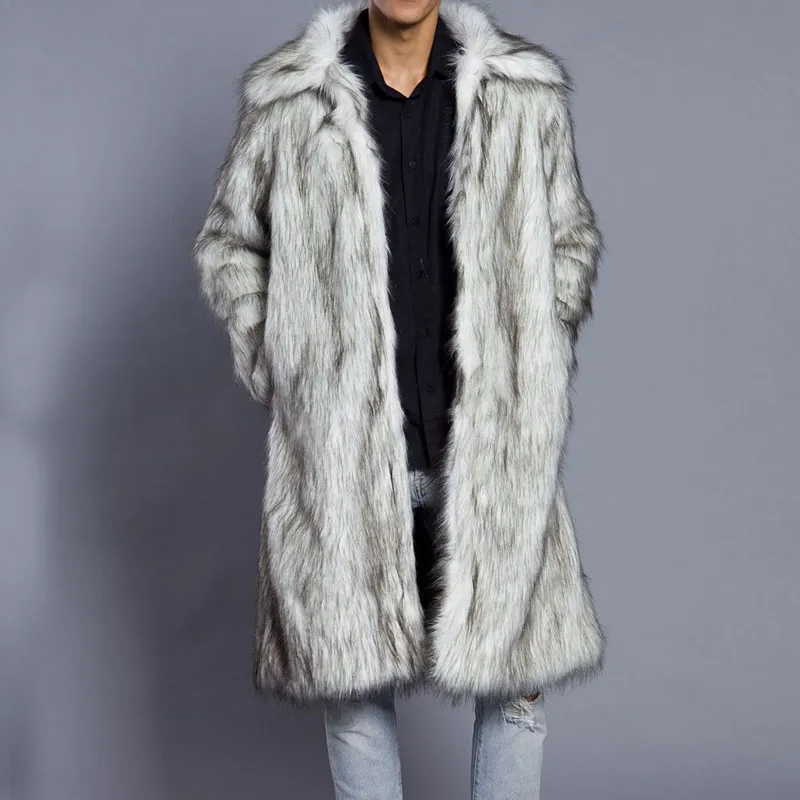 High Quality Autumn fur Winter Men's designer Square vest Collar Faux Mink Fur Long Coat High-grade Man Comfortable Thick Warm Windbreaker jackets jacket