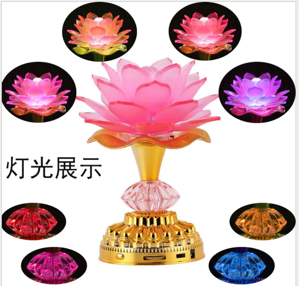Lámpara De Flores De Loto Con LED De es Y 52 Canciones Budistas De 16,81 €  | DHgate, image size:979x936