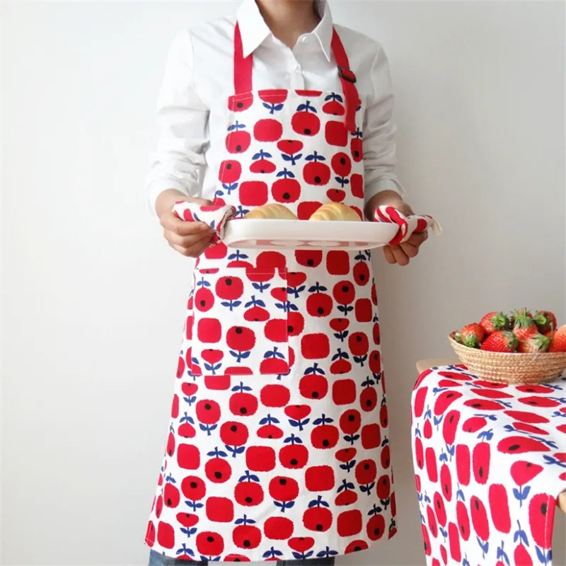 1Pcs Waterproof Apron Woman Adult Bibs Home Cooking Baking Coffee Shop Cleaning Aprons Kitchen Accessory