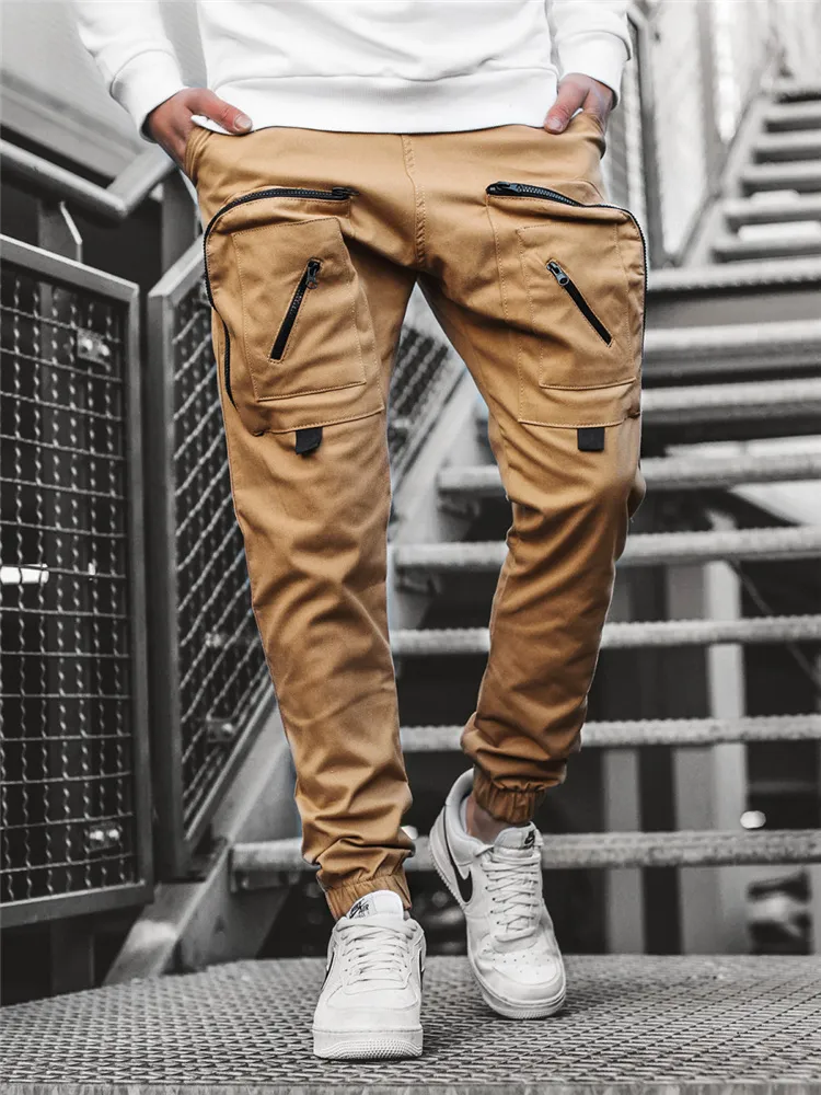 Mens Solid Cargo Cargo Joggers For Men With Multi Pocket
