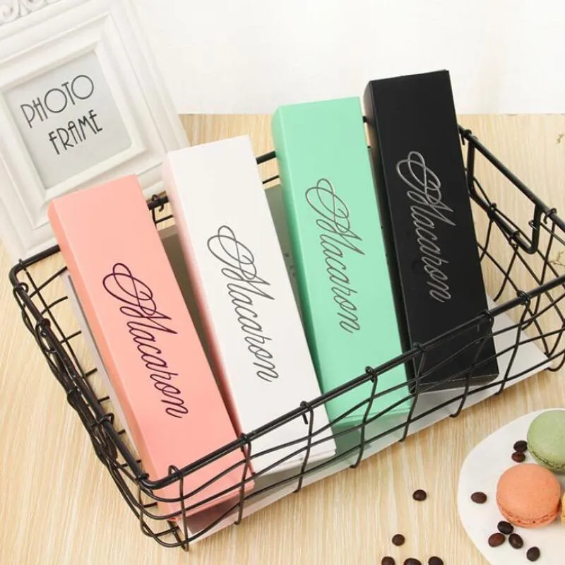 Macaron Box Cake Boxes Home Made Macaron Chocolate Boxes Biscuit Muffin Box Retail Paper Packaging 20.3*5.3*5.3cm LX3204