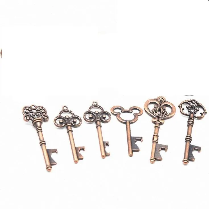 Zinc Alloy Key Opener 13 Stilar Key Shaped Classic Pendant Bronze Beer Bottle Openers 240pcs