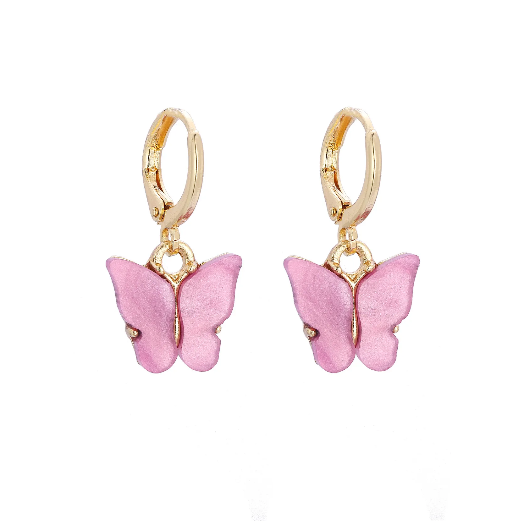 Arylic Butterfly earrings colored butterfly dangle ear ring clip Chandelier women earrings fashion jewelry will and sandy new