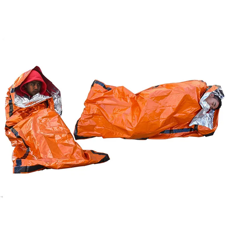 Outdoor Life Emergency Slaapzak Thermisch Houd Warm Waterdicht PE aluminium AILM Eerste hulp Emergency Deken Camping Survival Tools VT1644