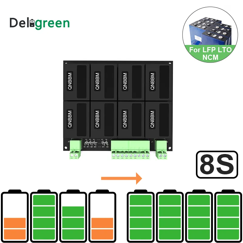 QNBBM 8S / 24V بطارية ليثيوم الموازن المعادل BMS لLIFEPO4، عفرتو NCM LMO 18650 DIY حزمة