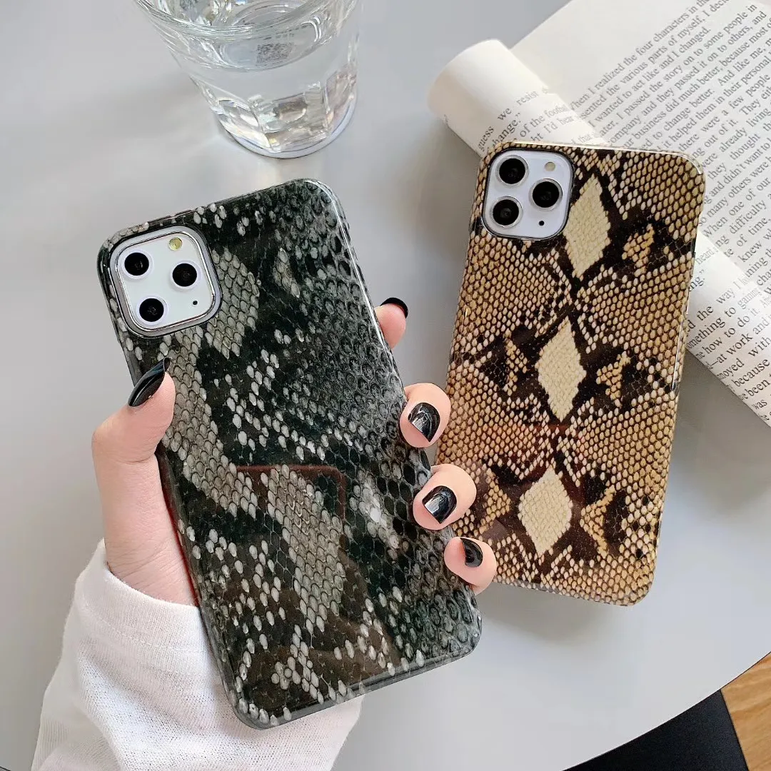 Tekstura Skóra Snake Telefon Case Dla iPhone 13 12 11 Pro Max Hard PC Plastikowe Tylne Pokrywy Przypadki dla iPhone 7 8 Plus X XR XS Max 11Pro Max