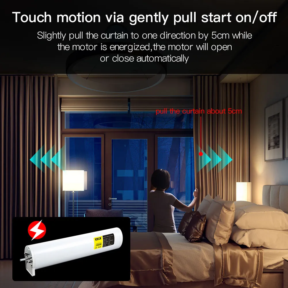 Livraison gratuite Nouvelle mise à niveau WiFi Tuya Smart Curtain Motor Track Système personnalisé Télécommande RF Alexa Google Home Modes de contrôle multiples