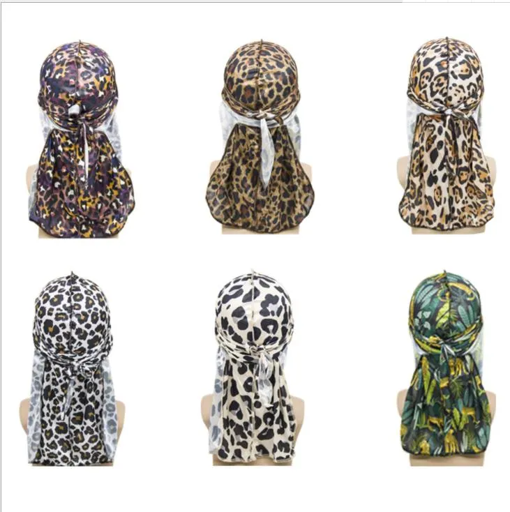 Premium Silky Leopard Print Durag: Wide Band, Long Tail  display picture 1