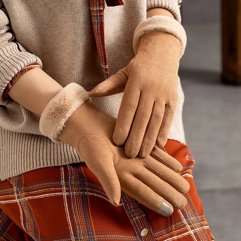 Gants D'Hiver Van Der Rich ® - Écran Tactile - Doublure Polaire - Pour Femme - Daim Doux Et Chaud