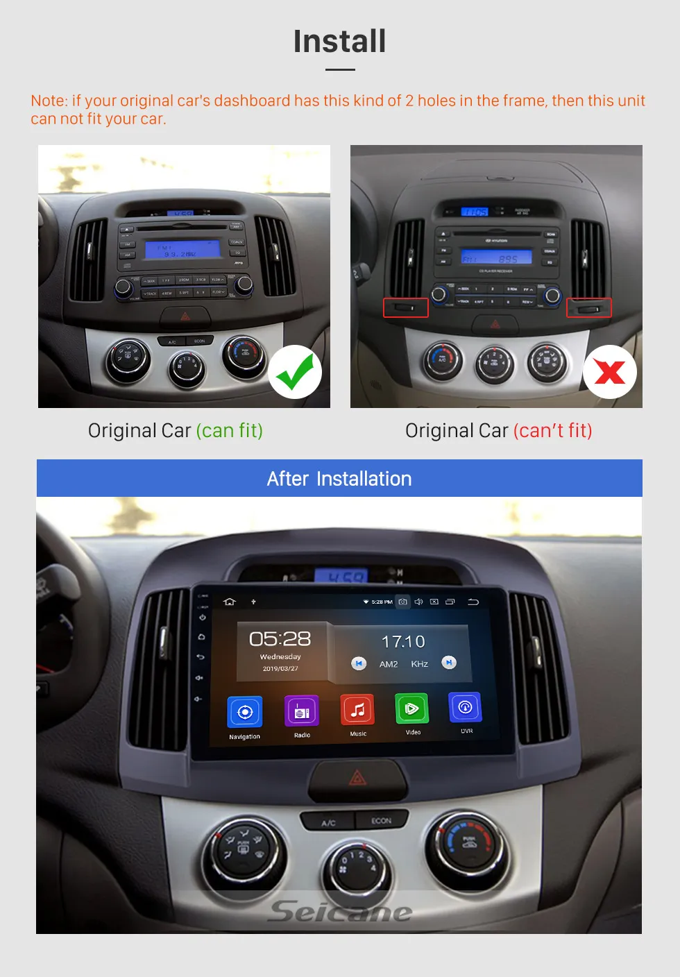 Android 9.0 9 Inch Touchscreen GPS Navi Stereo for 2007-2011 HYUNDAI ELANTRA with WIFI Bluetooth Music USB AUX support DAB