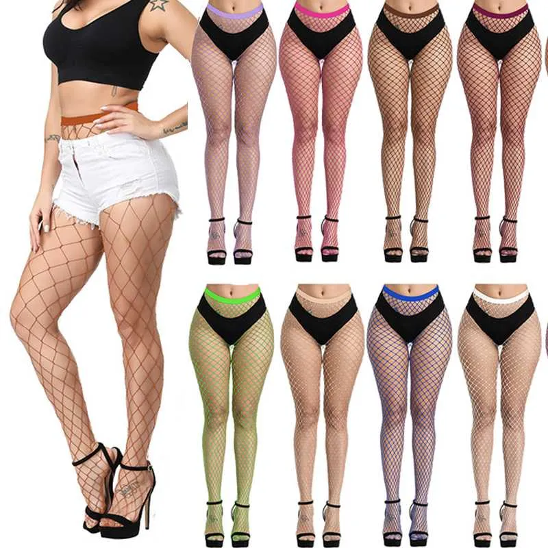 Çorap Hosiery Moda Kadınlar Seksi Ince Fishnet Desen Külotlu Kadın Kulübü Parti Siyah Tayt Çorap Örgü Oymak Örgü