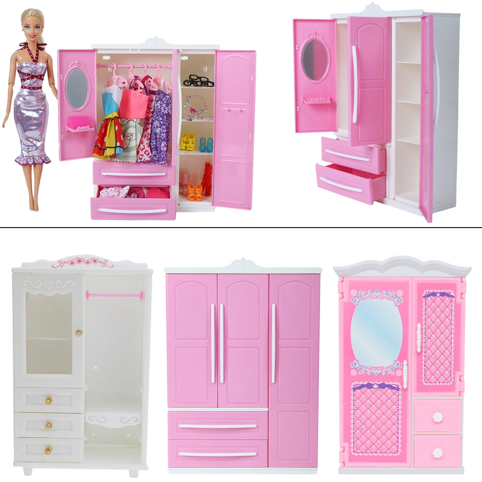 Playhouse infantil para boneca Barbie, acessórios para boneca
