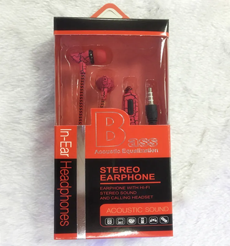 2024 Original In-ear Earphone Crack Braided Wired With Microphone 5 Color Headset 3.5mm Earbuds Earphones High-Fidelity Ear Phones car Earph