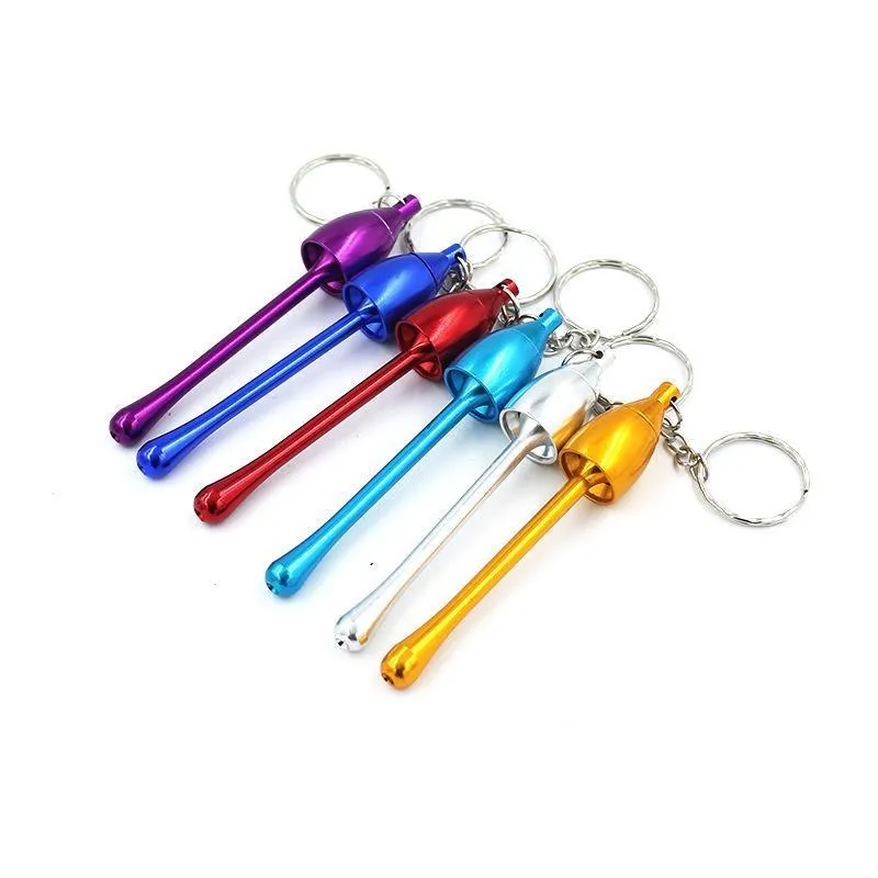 Mini Smoking Pipe Aluminum Keychain Mushroom Metal Pipes Keychains