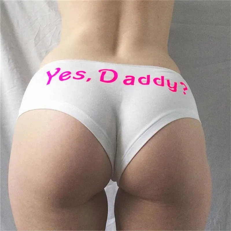 Yes Daddy Letter Printed Womens Underwear Sexy Gstring Thong For Woman  Briefs Sex Clothes Thong Panties Knickers Women Clothes1 From Wudongna,  $48.07