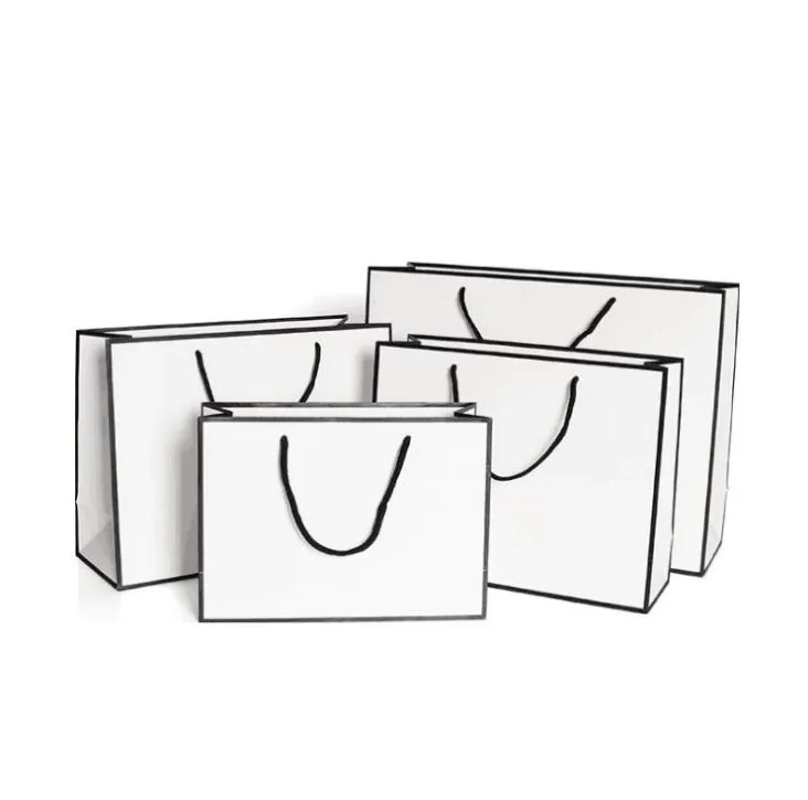 Kraftpapier-Verdickungsbeutel, weiße Karte, Verpackungsbeutel, Werbung, Mode, Aufbewahrung, Handtasche, Shopping, Party, individuelle Kleidung, SN1523