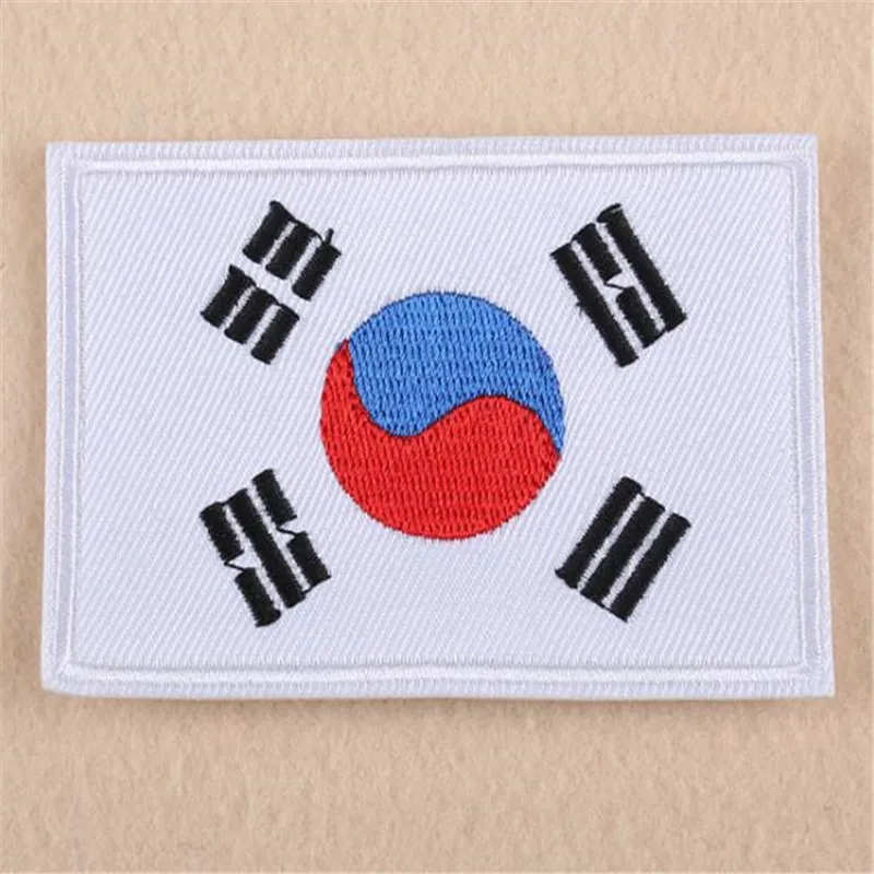 Kläder DIY Broderi Iron On Patch Deal With It Korean Flag Patches för Kläder Blomma Badge Stickers Tyg Gratis frakt