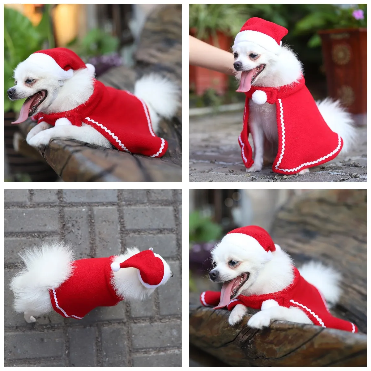 Christmas Pet Decoration Small Red Cantonese Bear Dog Clothing Clothing  Dress Red Cantonese Bear Dog Teddy Red Cantonese Bear Dog Cape HAT DRESS  Christmas Pet Hat Cape Suit T3I51106 From Tina310, $2.31 |