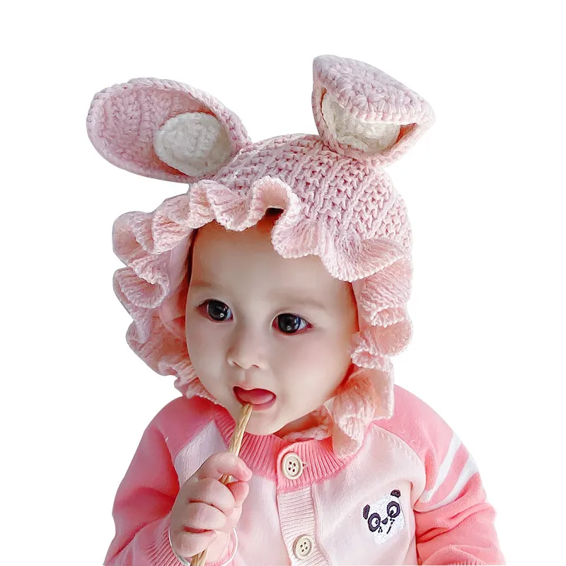 M277 Nuevo Otoño Invierno Bebé Niños Sombrero de punto Lindo Conejito Gorros Gorros Niñas Niños Gorra Sombreros cálidos