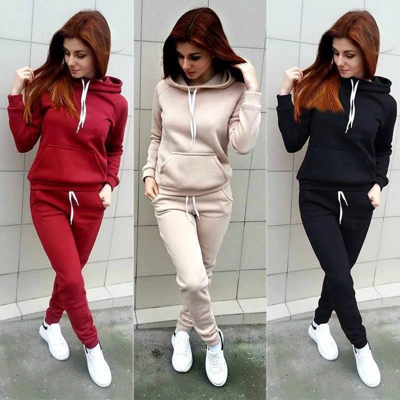 Kvinnors Tracksuits Kvinnor Höst Vinter Tecknad Aktiv Löpdräkt Casual Top + Byxor 2 Piece Fitness Jogging Flex Mujer Leggings