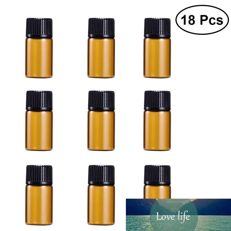 Dhlshipping 3ml Mini Amber Glassflaskor Flaskor med Orifice Reducer Cap för eteriska oljor Kemi Lab Chemicals Colognes Perfumes