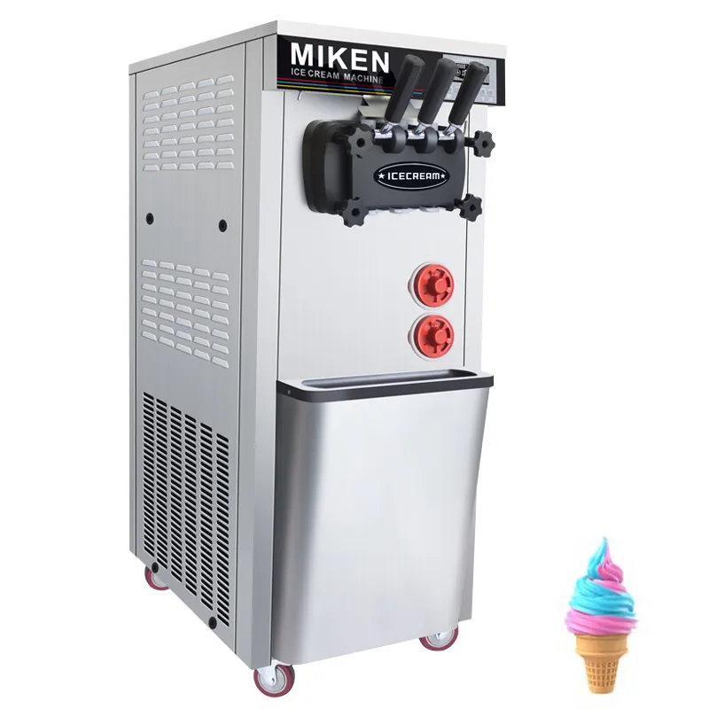 Fully Automatic Soft Ice Cream Production Machine Commercial Stainless Steel Vertical Ice Cream Vending Machine