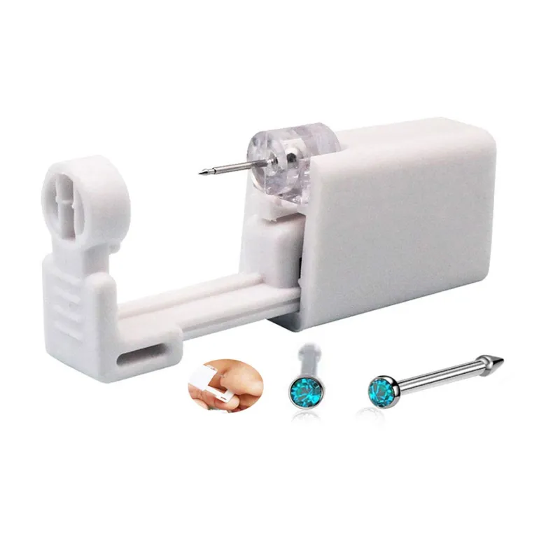 Zelf neus piercing unit wegwerp neus stud gun kit gesteriliseerde neus piercing tool voor mannen en vrouwen